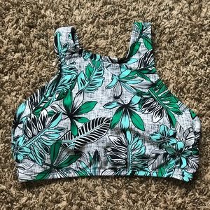 Green floral patterned halter top bikini!